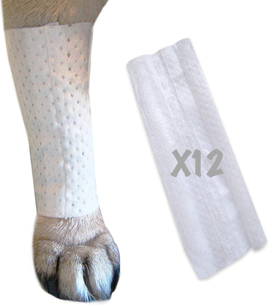 Protective Sleeve Tubular Cover - Bandages - for Dogs Cats and Other Pets First Aid Wound Care Comfortable Non-Adhesive Breathable & Water Resistant 12 Strips (yields 24-36 Covers)-(X-Small)