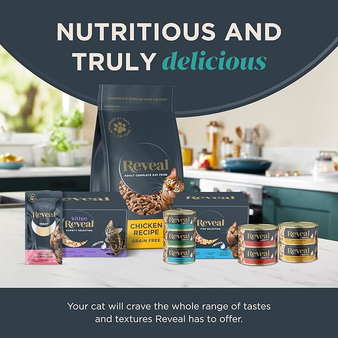 Reveal Natural Wet Cat Food, 18 Count, Grain Free, Limited Ingredient Cat Food Cups, Tuna with Shrimp in Broth, 2.12 oz Easy Peel Cups