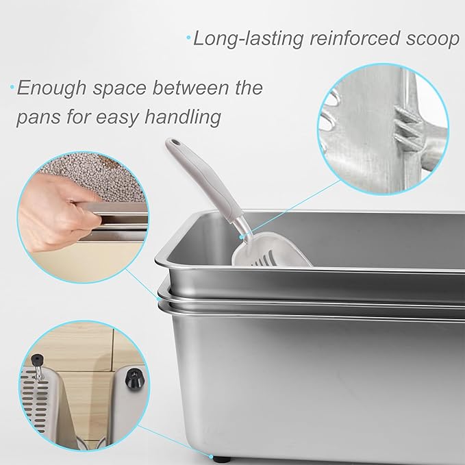 8" Sifting Cat Litter Box for Clumping Clay & Pine Pellets