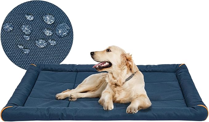 Miguel Oxford 900D Outdoor Waterproof Dog Bed for Metal Dog Crates Water-Resistant All Weather Pet Mat Durable Easy Wipe Clean Travel Indoor Outdoor Puppy Cat Crate Bed 42inch, Dark Blue
