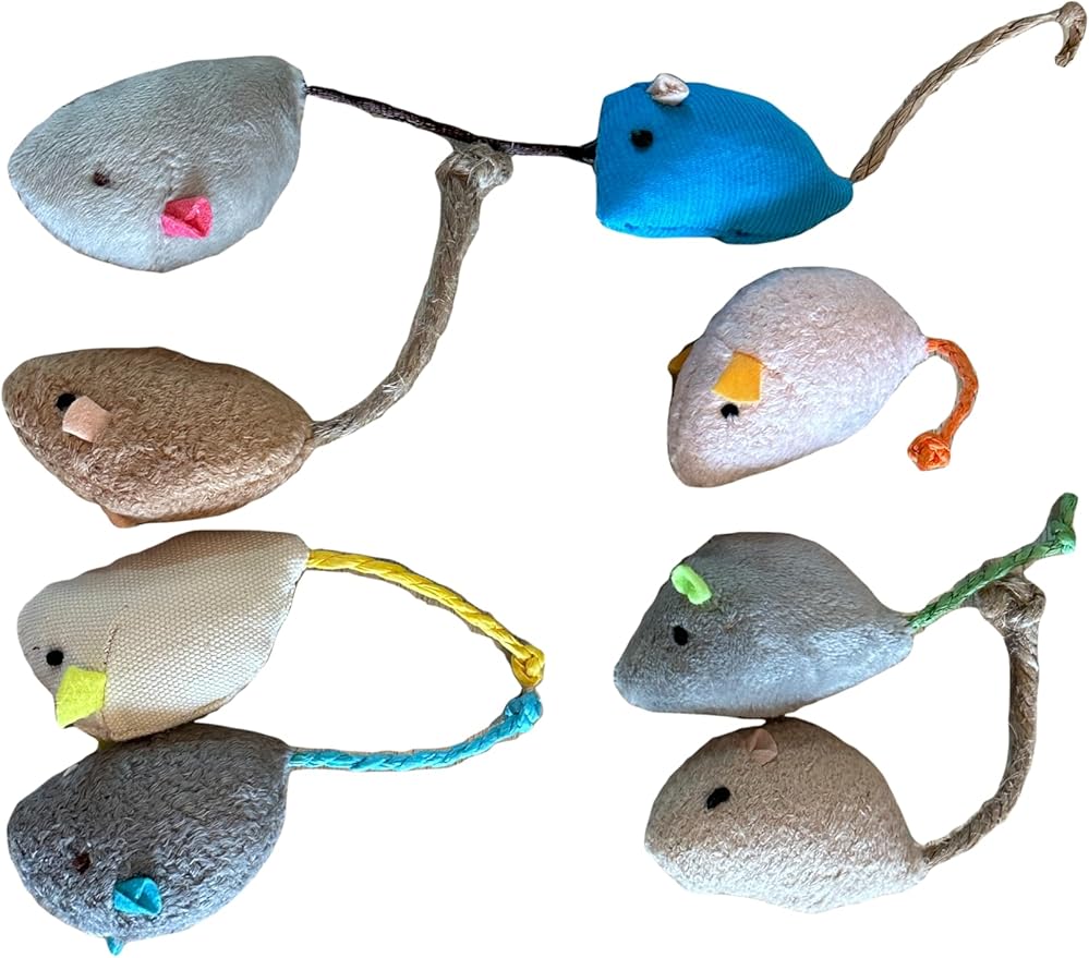 Durable Chew-Resistant Realistic Plush Mice Cat Teething Toys, Long-Lasting Interactive Kitten Toys