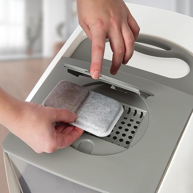 6 Pack Air Purifier Pad for Catit Airsift Jumbo/Regular/Smartsift Litter Box, Dual Action Filter to Keep Catit Litter Box Fresh Smell，Cat Litter Box Filters Pads Replacement…