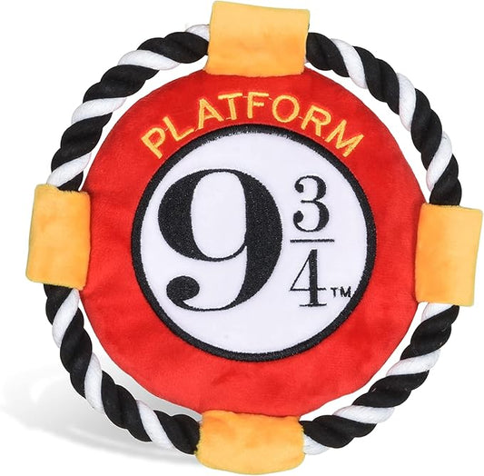 Harry Potter 9 3/4 Platform Frisbee Pet Toy in Themed Design - Plush Rope Dog Toys for Pets - Accessories for Hogwarts Houses