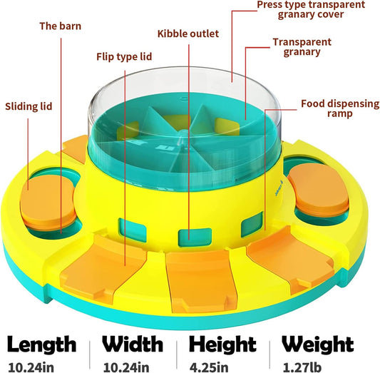 Dog Puzzle Toys for Dog Boredom and Mentally Stimulating, Interactive Slow Food Feeder Dispenser, Professional Level 2 in 1 for Large/Medium/Small Dog
