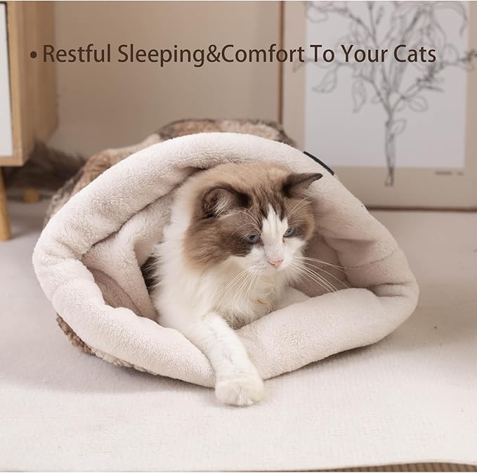 Cat Bed Cave Sleeping Bag, Pet Mat Warming Pad Sack for Cats and Small Dog,Burrowing Cozy Soft Comfortable Bed(for Small and Medium Cats)
