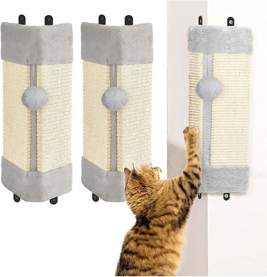 BNOSDM 3 Pack Cat Wall Corner Scratcher for Indoor Cats Walls Mounted Sisal Scratch Board Protector Vertical Anti Scratching Pad Protect Furniture Pet Wear Resistant Mat for Door Sofa
