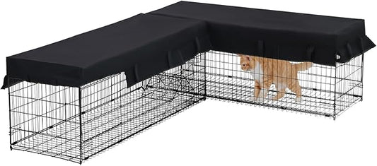 Aivituvin Cat Tunnel with Extendable Design 90.6" L, Metal Wire Outdoor Cat Enclosure with Weatherproof Fabric Cover, Connecting Inside and Outside, for Deck Patios, Balconies
