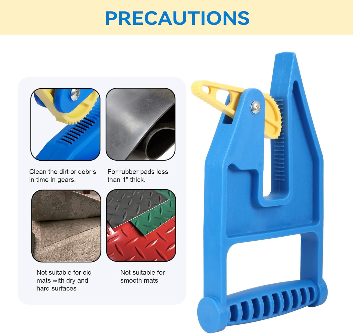 Heavy Duty Stall Mat Gripper, a Pair of Mat Mover Tool - Effortless Remover for Thick Rubber Mats in Horse Stalls, Barn, Gym, Trailer - Easy Lift & Move to Save Your Back