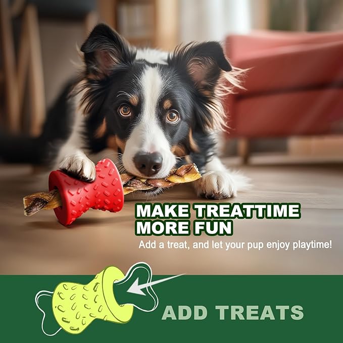 Dog Toys for Aggressive chewers, Indestructible Toy for Small Dogs Interactive Toy Dog chew Toys (Orange + Red)