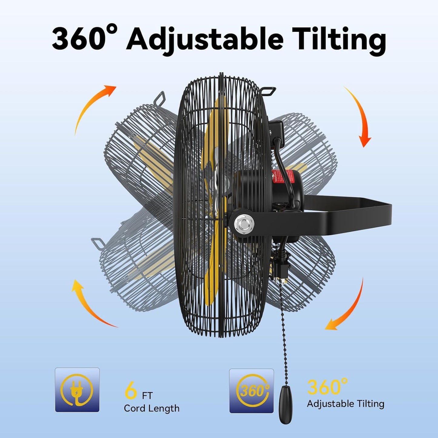 2PCS 12 Inch Wall Fan Pro Series - Indoor High Velocity Wall Mount Fan for Commercial, Residential, Warehouse, Covered Patio, Shop, Garage, Barn, Gazebo 3 Speed 2800 CFM UL Safety Listed