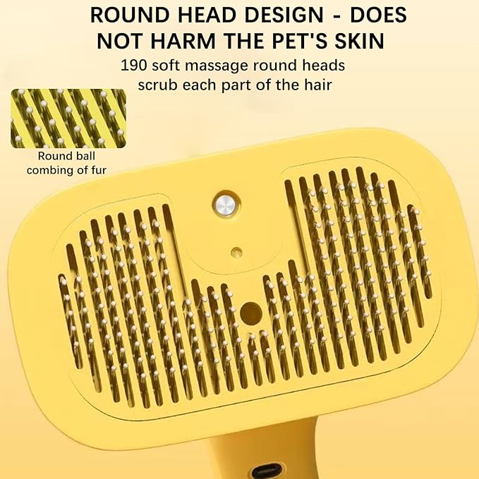 Pet Steam Brush Dog Four in One Multi-Purpose Cat Steam Brush Has Self-Cleaning Function Anti Static Massage Cleaning and Shedding Innovative Spray Function is Ideal for Cats and Dogs