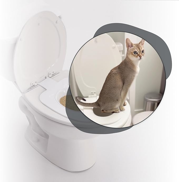 System™ – A Premium, Humane Cat Toilet Training Kit | The First Vet-Approved and Permanent Solution to Toilet Train Cats of All Ages (Round)