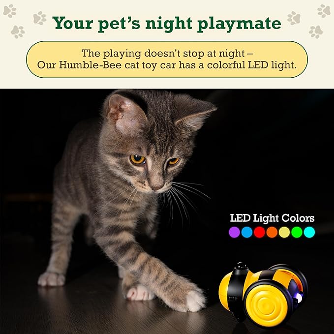 Humble-Bee Interactive Cat Toy Car, Yellow