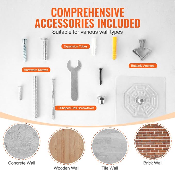 VEVOR Wall Mounted Cat Shelves, Perches with Jumping Boards,Hammocks & Cat Tree, Cat Furniture and Shelves up to 40 lbs for Sleeping, Playing, Climbing, Set of 9