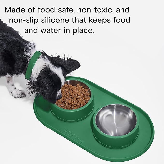 Wild One - Dog & Cat Placemat for Food & Water - Silicone, Non-Slip, Non-Toxic - Great for Travel - Standard (Lilac)