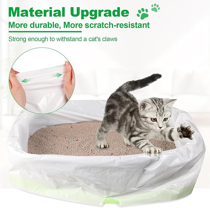 100 Pack Litter Box Liners Large - Extra Thick Jumbo Cat Litter Bags, 36"x19" Drawstring Large Cat Litter Liners for Litter Boxes, Easy Clean Up Kitty Litter Liner XL