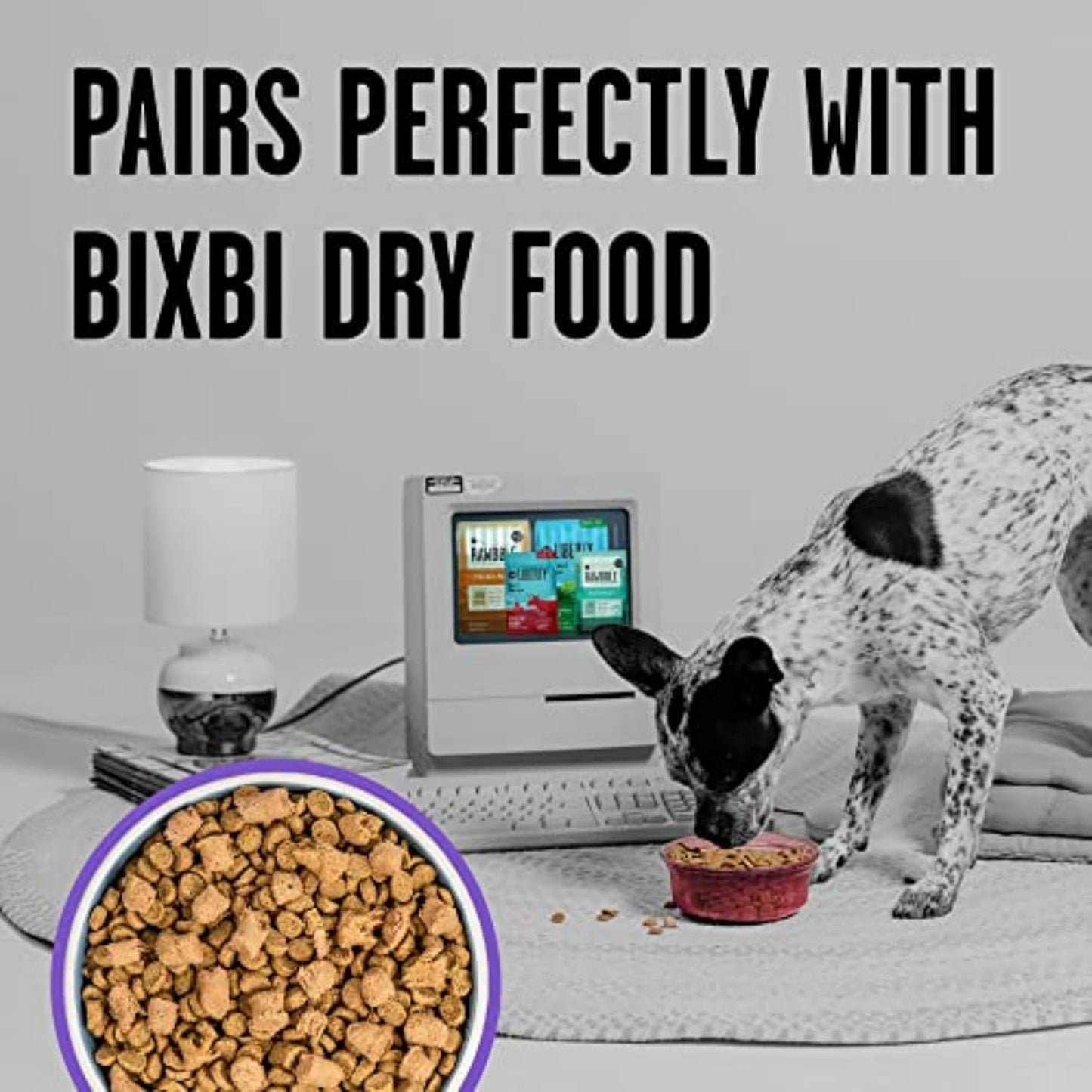 BIXBI Rawbble Freeze Dried Dog Food, Lamb Recipe, 4.5 oz - 97% Meat and Organs, No Fillers - Pantry-Friendly Raw Dog Food for Meal, Treat or Food Topper - USA Made in Small Batches