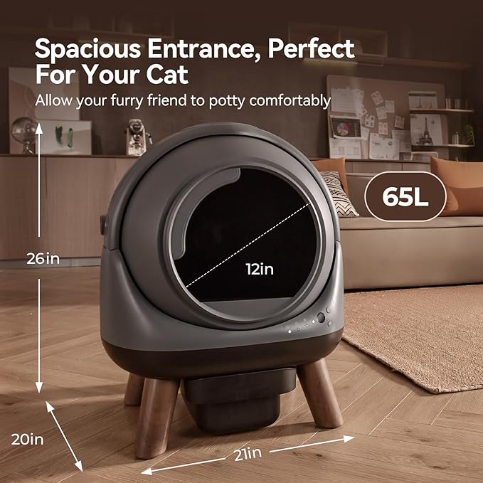 Self Cleaning Litter Box - G1 Automatic Cat Litter Box for Cats, Robot with Large Openning/Odor-Control/Dual Safety Protection