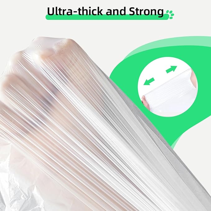 60 Count Self Cleaning Litter Box Bags Liner, Extra Thick Easy to Clean Automatic Cat Litter Box Waste Bags with Drawstring -22" x 13"