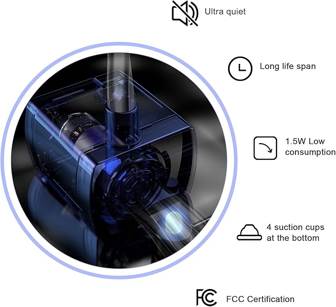 Crystal Cat Water Fountain Stainless Steel, 101oz/3L Pet Fountain with LED Light for Cats and Dogs (Orange)