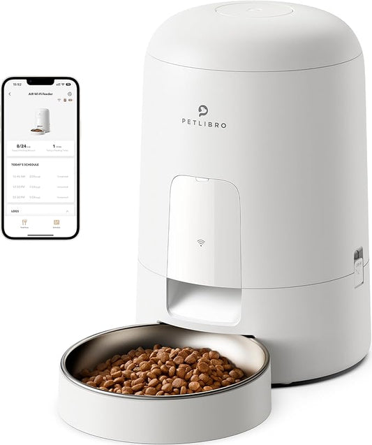 PETLIBRO Automatic Cat Feeder, Wi-Fi Rechargeable Cat Food Dispenser Battery-Operated with 30-Day Life, AIR Timed Pet Feeder for Cat & Dog, 2L Auto Cat Feeder