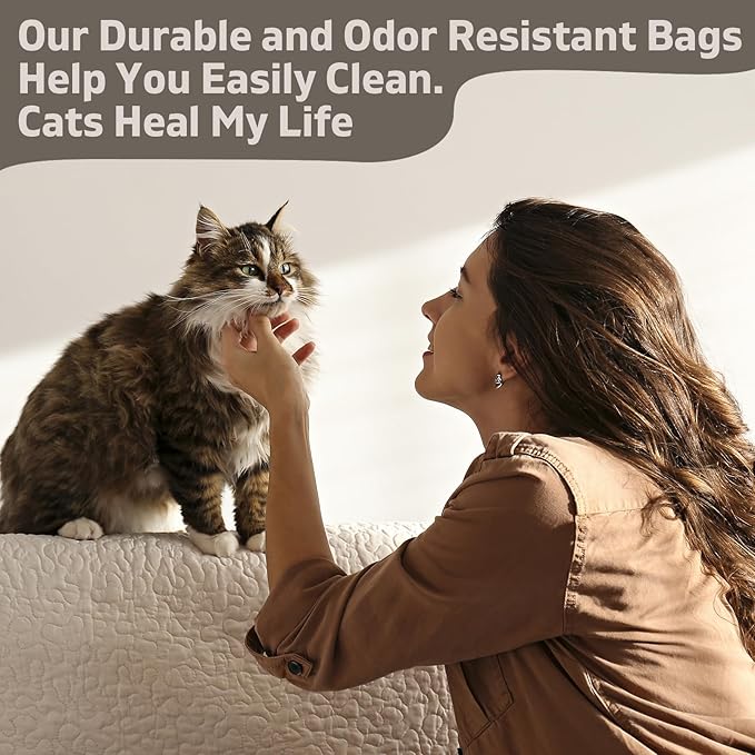 100 Pack Cat Litter Bags for PetSnowy Snow+ Cat Litter Box, Heavy Duty Tear and Leak Resistant Litters Bag, Self-Sealing Waste Drawer Liner Bags for PetSnowy (100)