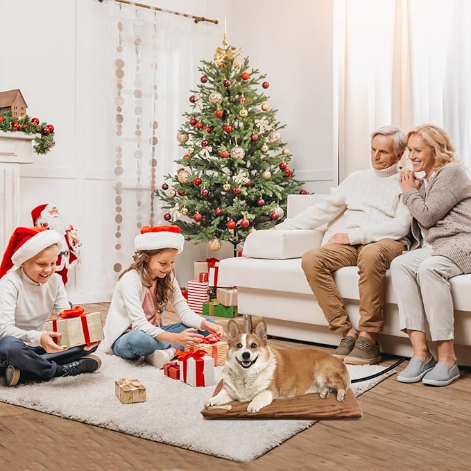 NAMOTEK Pet Heating Pad with Timer, Adjustable Temperature, Waterproof, Chew Resistant Cord, Auto Power-Off, Electric Indoor Heated Mat for Dogs and Cats