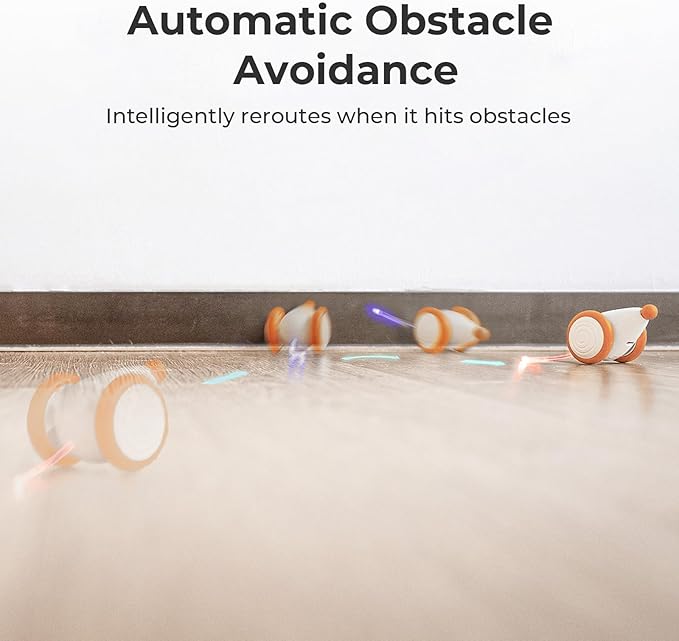 Cheerble Interactive Cat Toys for Indoor Cats, Automatic Cat Toy with LED Lights, Wicked Mouse Toys, Kitten Toys, Pet Supplies, Smart Electric Cat Toy, USB Rechargeable, Auto On/Off(Yellow)