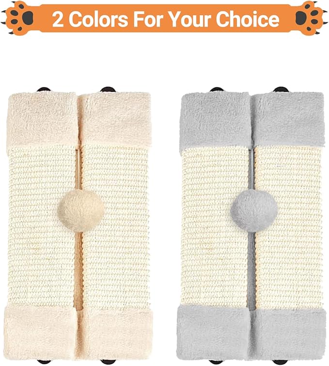BNOSDM 2 Pack Corner Wall Cat Scratcher Corners Pet Scratch Pad for Cats Vertical Scratching Board Sisal Protector Furniture Pet Wear Resistant Mat for Door Sofa (Beige)