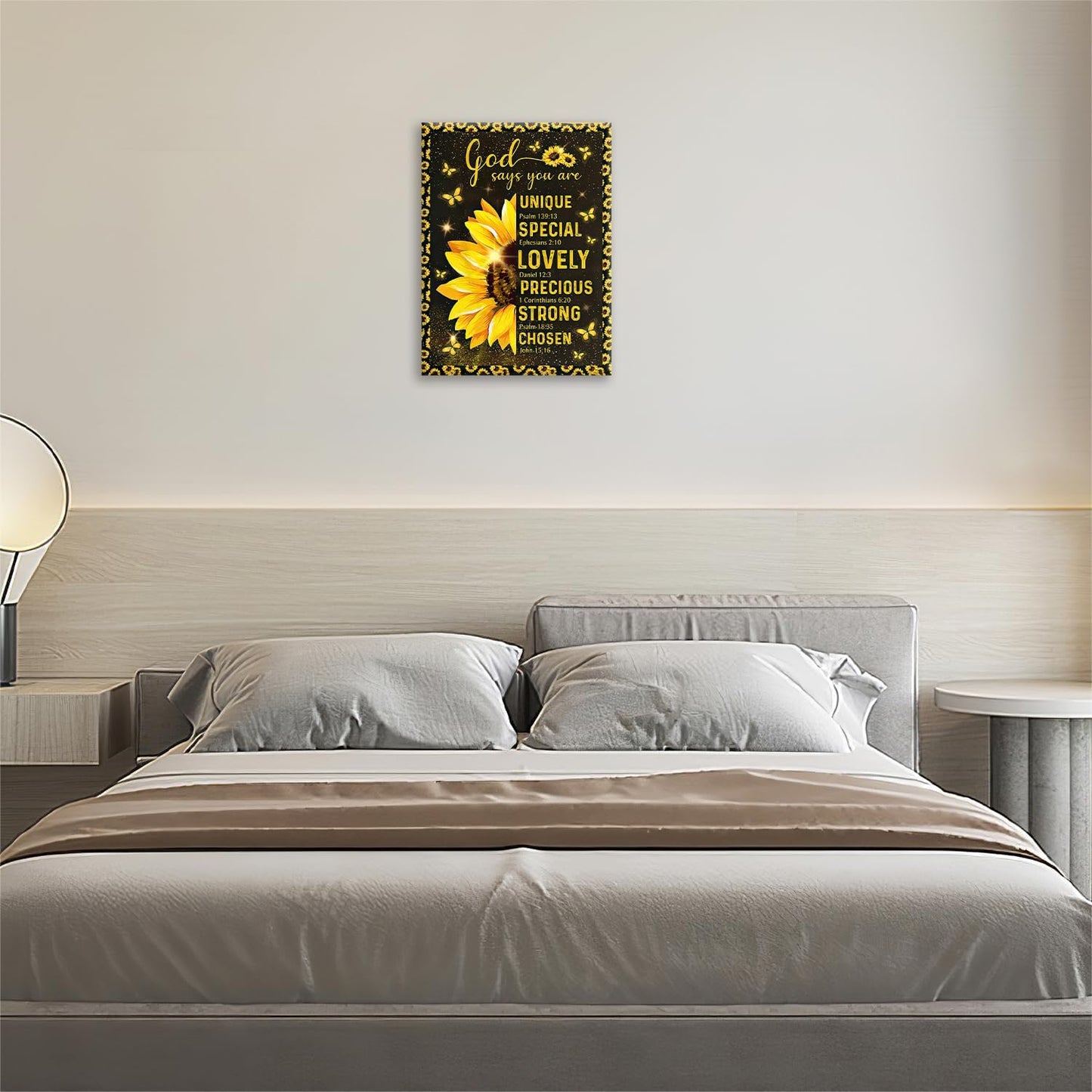 Christian Sunflower Bathroom Pictures Wall Art, Bible Verse Bathroom Wall Decor for Bedroom Office Wall Decorations for Bathroom Living Room Painting Artwork Modern Poster Prints 20"L x 16"W