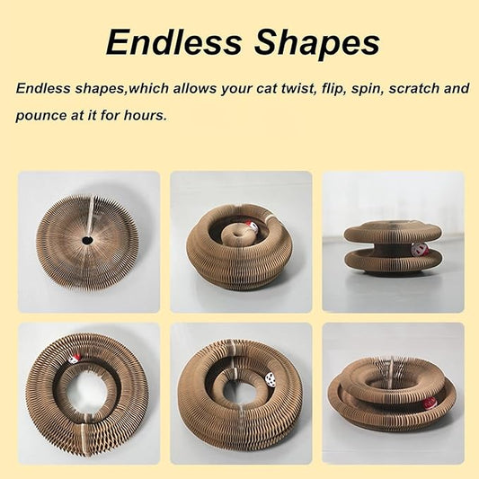 Kitty Kurlz Cat Toy,Magic Organ Cat Toys,Magic Organ Cats Scratcher Board,Foldable Recyclable Accordion Toys with Ball for Cats Indoor(1pc)