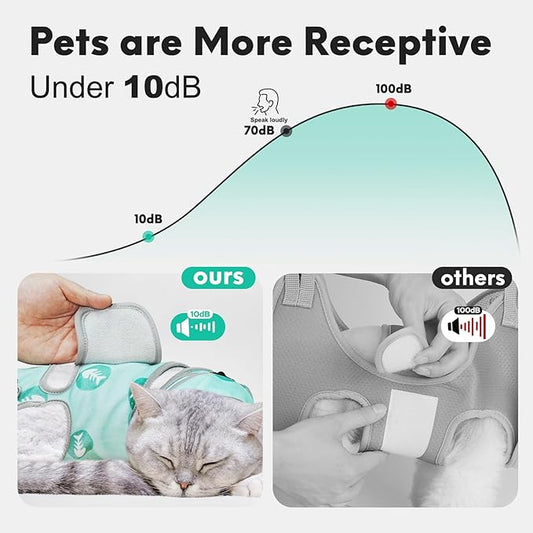 Supet Cat Grooming Hammock, Self-Adherent Cat Wrap for Cutting Nails, Anti-Escape Calming Wrap for Medicine, Nail Clipping, Teeth Brushing, Ear Cleaning