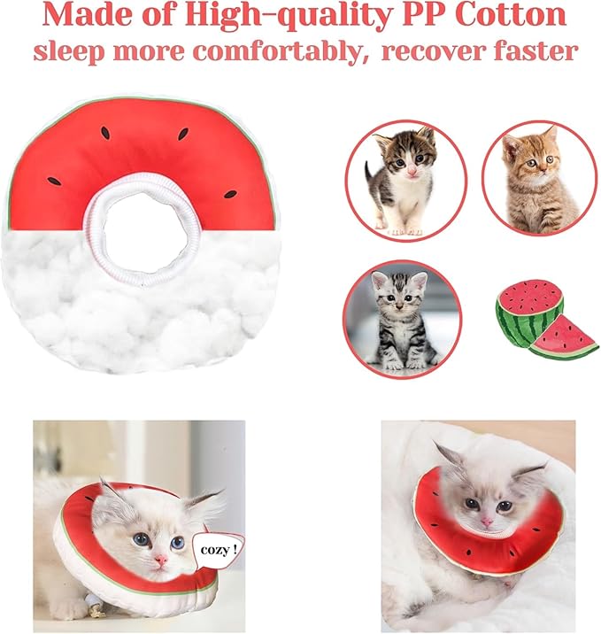 Kitten Cones After Surgery 0-6 Months, Donut Extra Small Kitten Cone Collar Soft to Stop Licking Neck, Elizabethan e Collar for Recovery, xs Small Cat Cone Spray, Pet Soft Cone for Cats