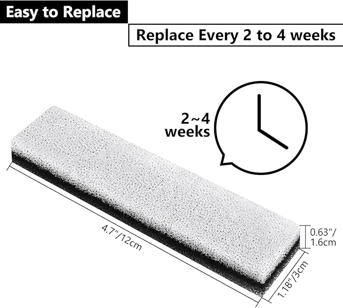 Pet Water Fountain Filter, Cat Dog Water Fountain Replacement Filters Compatible with WF020 Fully Transparency Water Fountain - 12 Pack