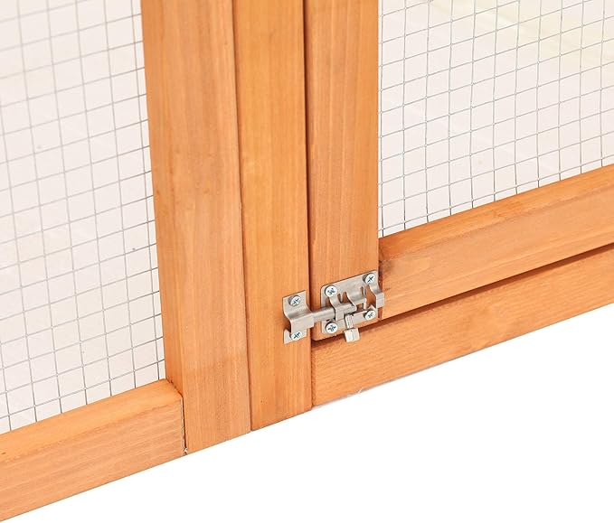 PawHut Outdoor Cat House Big Catio Wooden Feral Cat Shelter Enclosure with Large Spacious Interior, 6 High Ledges, Weather Protection Asphalt Roof, 71" L, Orange