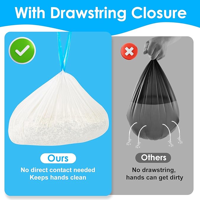 Cat Litter Bags 120 Count,21.65"x11.8" Drawstring Close Litter Box Liners for Automatic Litter Box,Thick Cat Poop Bags,Easy to Clean,Heavy Duty Robot Bag for Self-Cleaning Box