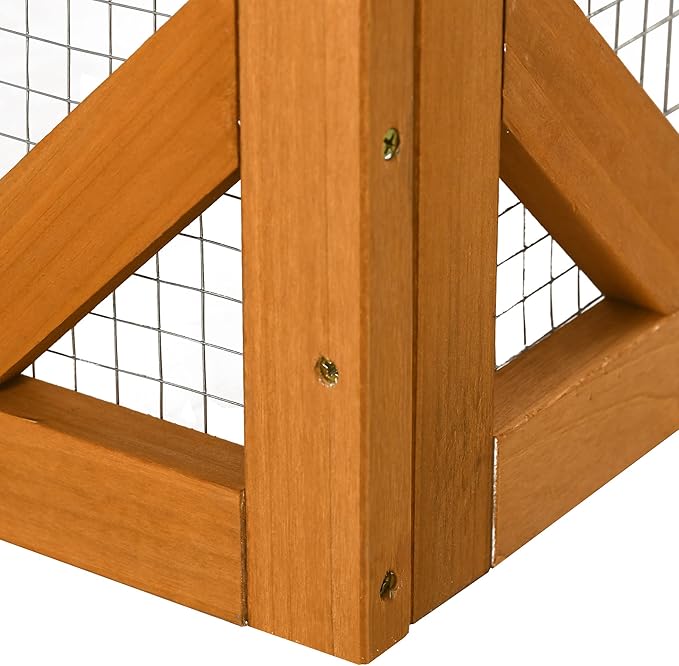 PawHut Outdoor Cat House, Catio Wooden Feral Cat Shelter, Cat Cage with Platforms, Large Enter Door, Weather Protection Asphalt Roof, 71" L, Orange