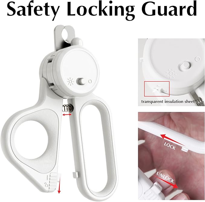 Professional Dog and Cat Nail Clippers with Lights to Illuminate Nails or Blood Lines for Safe Trimming，Sharp Stainless Steel Pet Nail Trimmers with Safety Guard to Avoid Overcutting for Small Animals