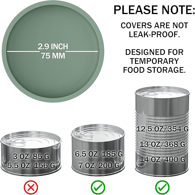 OHMO 2 Pack Pet Food Can Lids, (12.5-14oz) BPA Free Silicone Covers for Cat and Dog Food Cans, Camo&Light Green