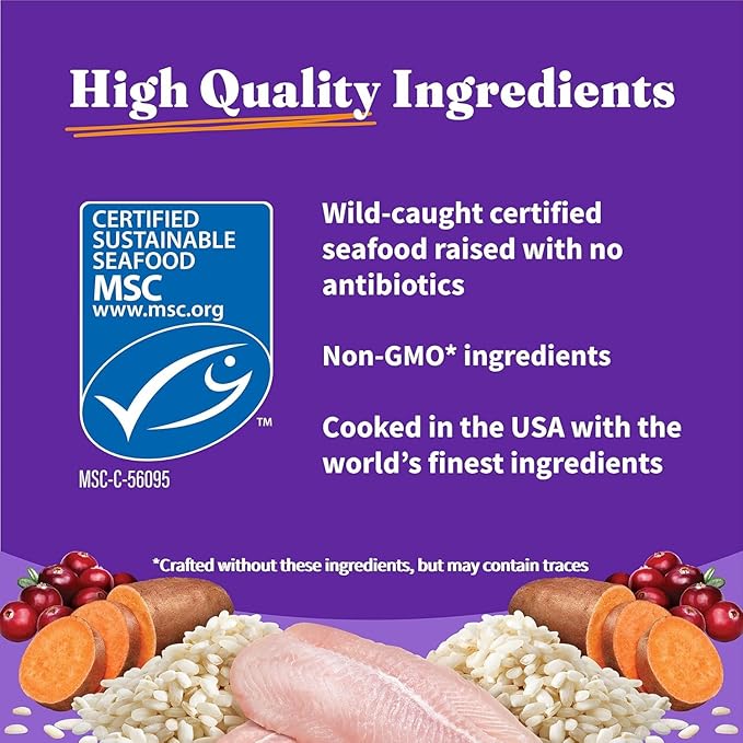 Halo Holistic Cat Food Wild Caught Salmon & Whitefish Formula, Healthy Grains Dry Cat Food, For Sensitive Stomach Support, Kibble for Adult Cats, 10 lb Bag