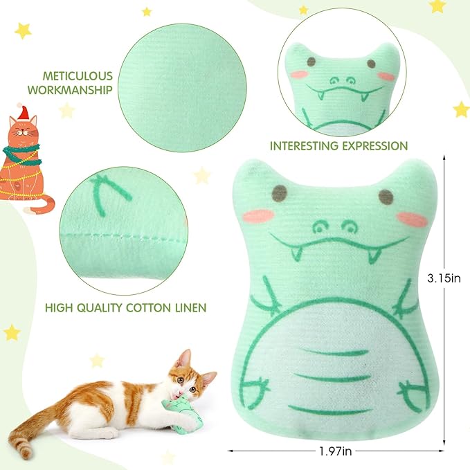 Gejoy 20 Pieces Catnip Toys for Indoor Cat Plush Cat Chew Toys Kitten Catnip Kitten Entertaining Interactive Dolls (Charming)