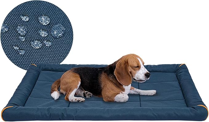 Miguel Oxford 900D Outdoor Waterproof Dog Bed for Metal Dog Crates Water-Resistant All Weather Pet Mat Durable Easy Wipe Clean Travel Indoor Outdoor Puppy Cat Crate Bed 36inch, Dark Blue