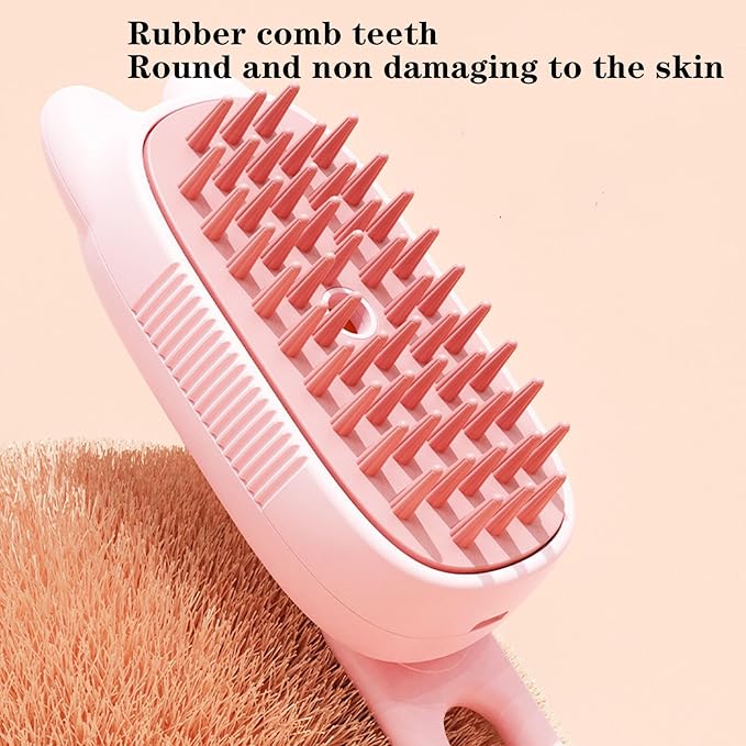 Pet Grooming Brushm,Cat Brush,3 In1 Spray Cat BrushSelf-Cleaning Wet Dog Comb with USB Rechargeable & Water Tank,Suitable for Dogs,Cats to Reduces Flying Hair (Apricot color)
