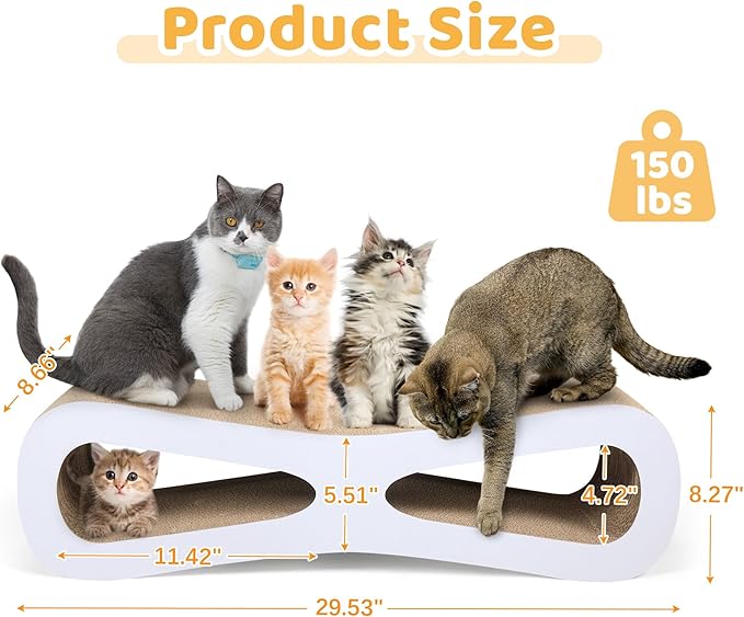 COZIWOW Cat Scratcher Lounge, Cat Scratching Board, Cardboard Lounge Bed, Durable Cat Scratching Pad Furniture Protector for Indoor Cats Kittens, Grey