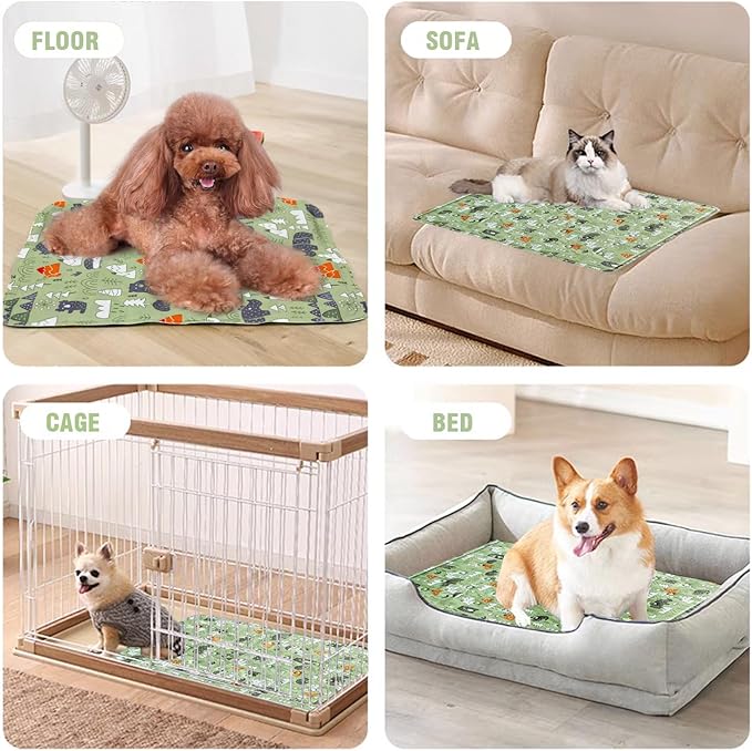 Dog Cooling Mat, Pet Self-Cooling Mat Pad Bed for Dogs Cats and Rabbits Easy Washable Summer Cool Down Comfortable Mat for Pet (Small Forest)