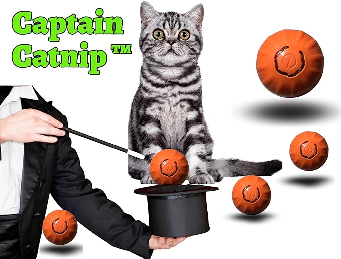Captain Catnip Bouncing Ball Dog Toy – Smart Automatic Rolling Ball for Dogs & Cats, 200mAh Rechargeable Battery, Fun & Engaging for Small & Medium Dogs & Cats