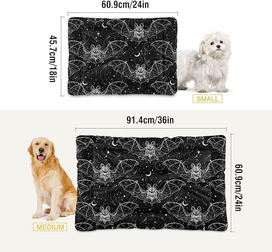 Bat Halloween Pet Bed Cute Dog Bed Mat Absorbing Non Slip Pad Pet Sleeping Mat for Small, Medium, and Large Dogs Puppy Cat 24 in x 18 in