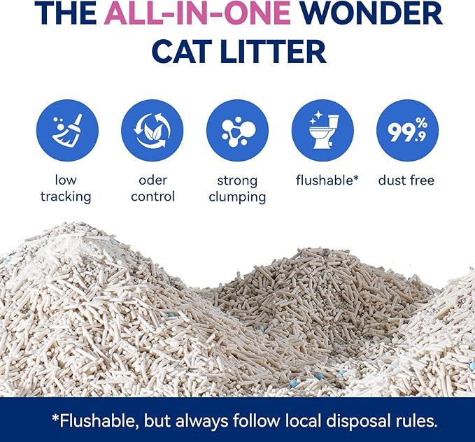 OPET Mixed Tofu Cat Litter - 18lb Strong Clumping Litter, Mixed Tofu and Bentonite, 99.9% Dust Free and Flushable Cat Litter, Natural Sustainable Ingredients Odor Control, Low Tracking（18lb, Fresh）