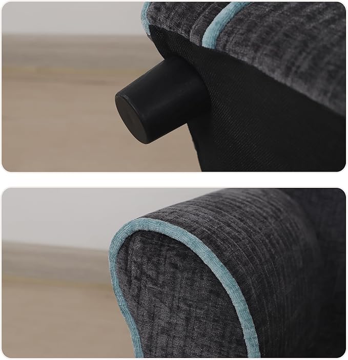 Pet Sofa/Dog Bed With Luxury Striped Fleece, Animal Sleeping Bed, Small Dog and Cat Couch (Dark Black)