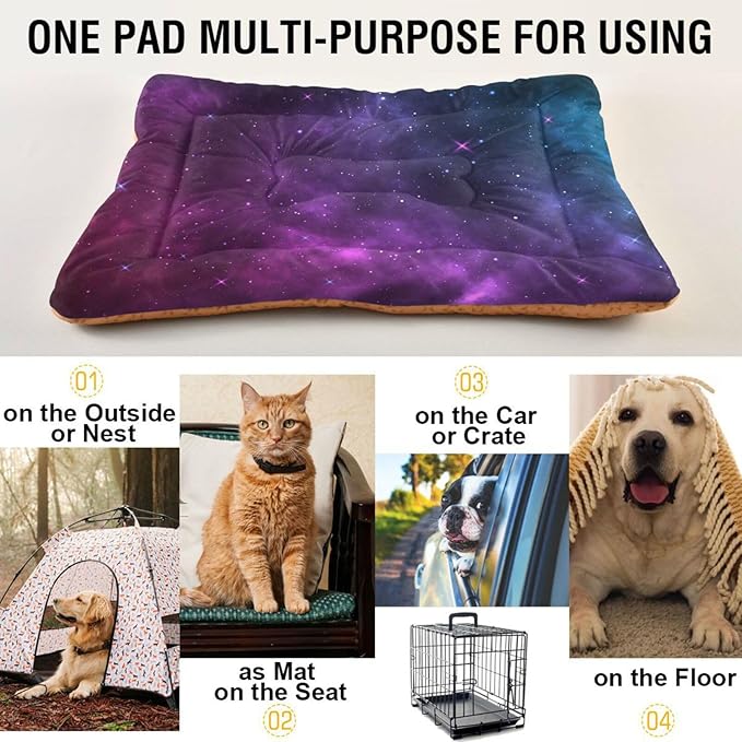 Nebula Galaxy Universe Pet Bed Cute Dog Bed Mat Absorbing Non Slip Pad Pet Sleeping Mat for Small, Medium, and Large Dogs Puppy Cat 24 in x 18 in